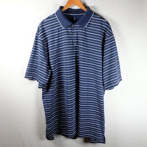 Bobby Jones Performance Golf Shirt XL - Blue Striped 100% Polyester
